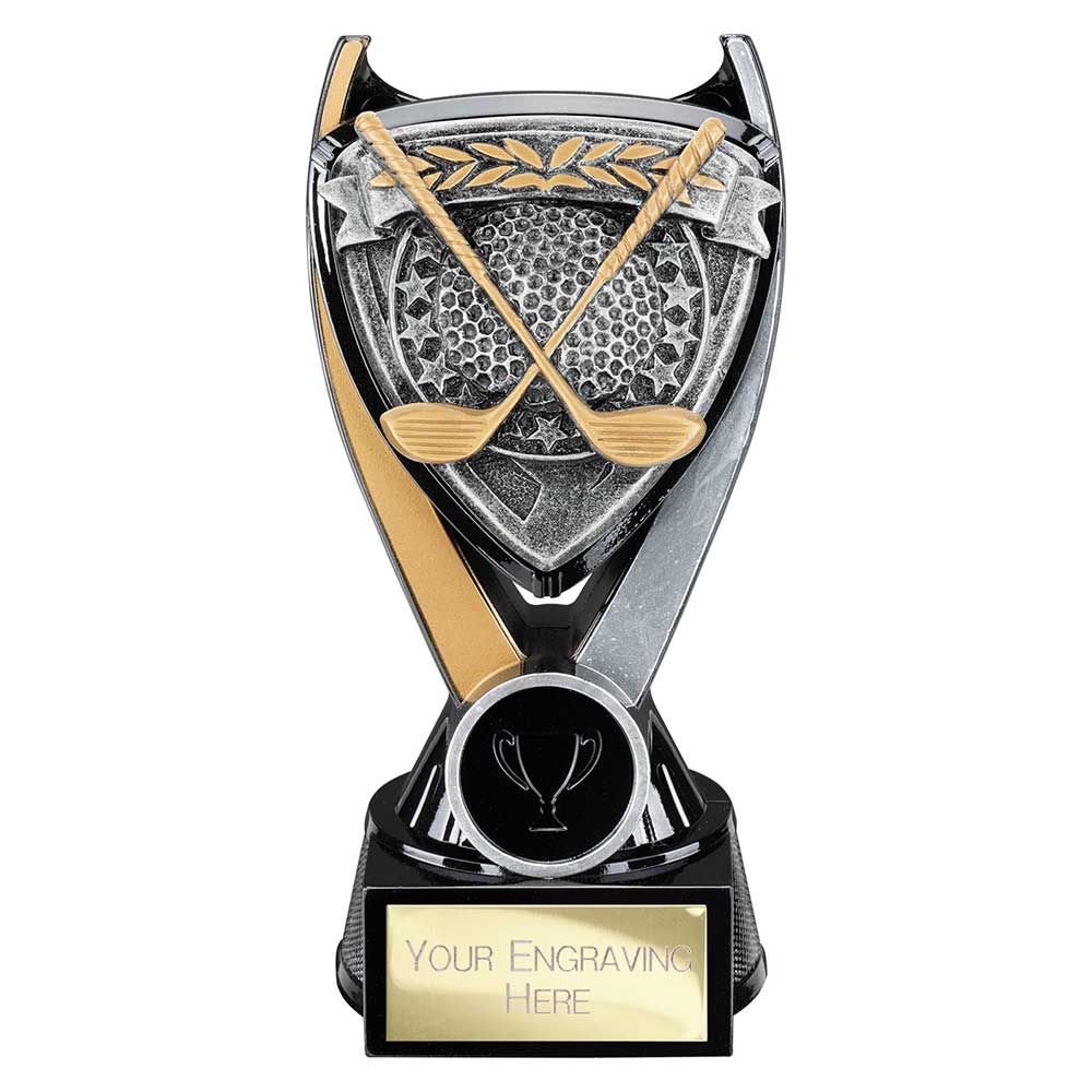 Wolverine Golf Trophy Tower Award Carbon Black And Gold Fusion