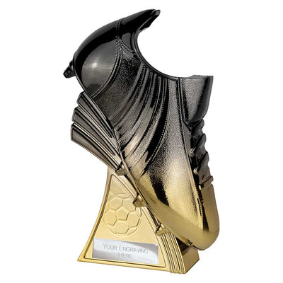 Power Boot Football Trophy Award Heavyweight Black Gold