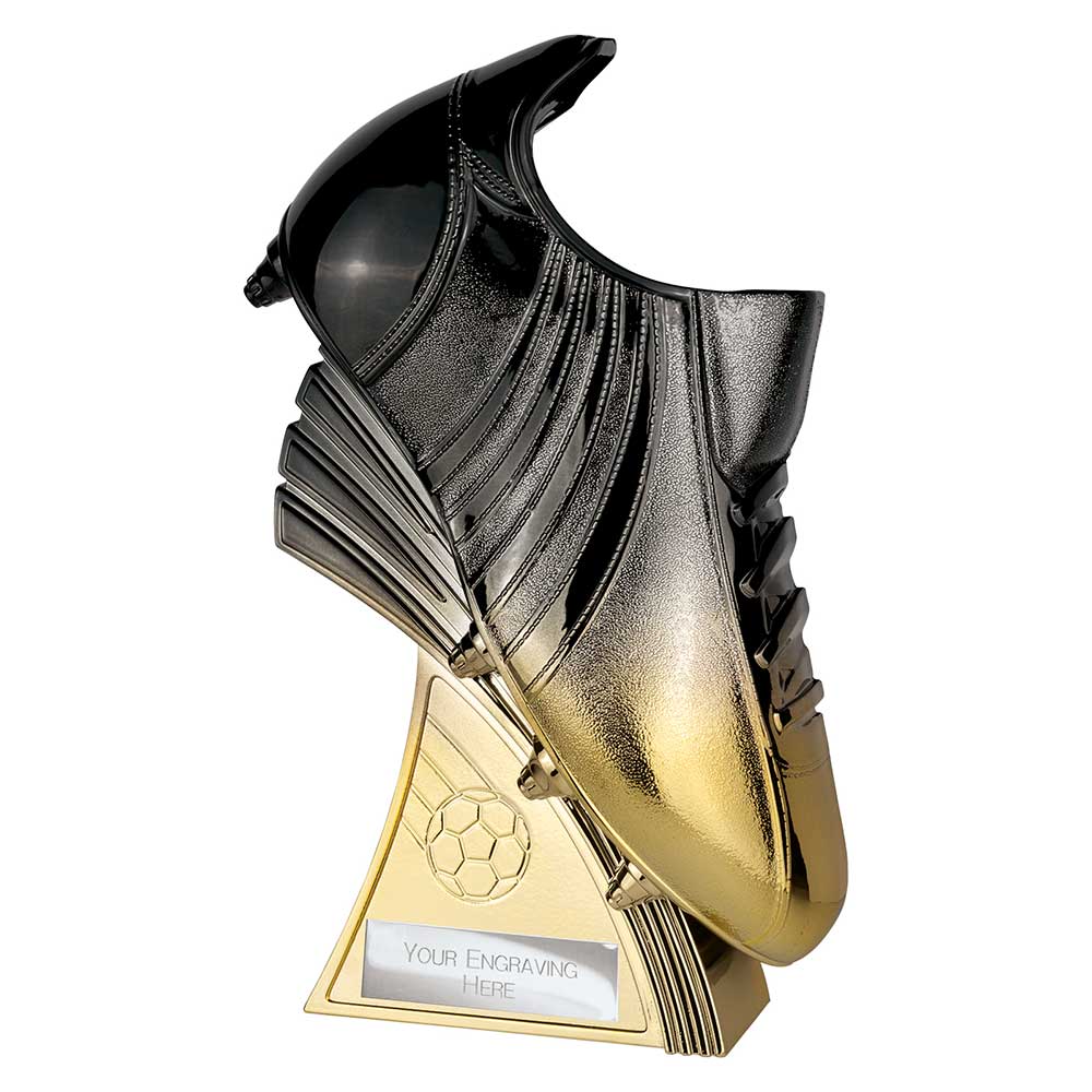 Power Boot Football Trophy Award Heavyweight Black Gold