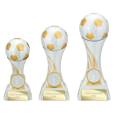 Attack Strike Football Trophy Award White Gold