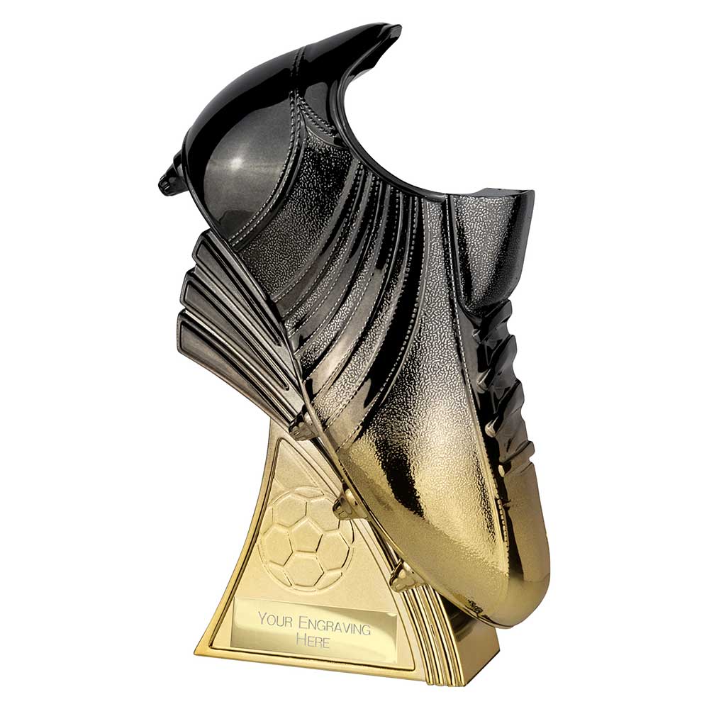 Power Boot Rugby Trophy Award Heavyweight Carbon Black And Gold