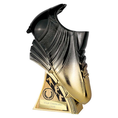 Power Boot Rugby Trophy Award Heavyweight Carbon Black And Gold