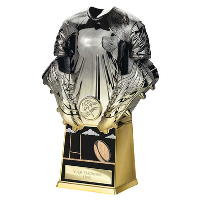 Invincible Rugby Shirt Trophy Award Heavyweight Gunmetal And Gold