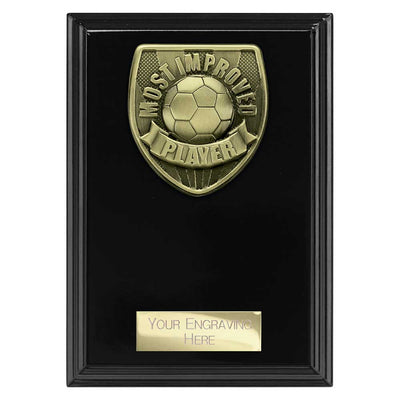 Cobra Plaque Most Improved Player Football Trophy Award Black