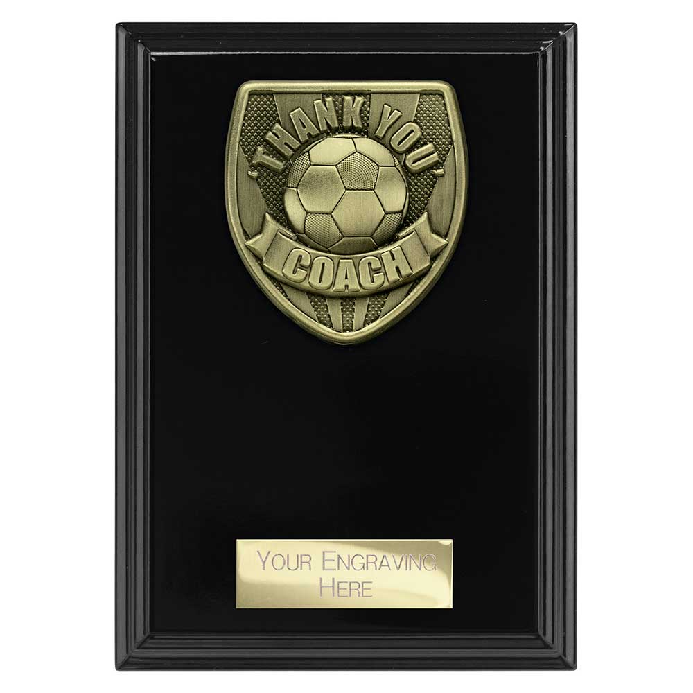 Cobra Plaque Thank you Coach Football Trophy Award Black 