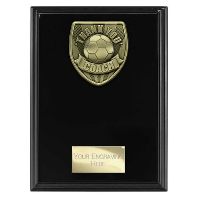 Cobra Plaque Thank You Coach Football Trophy Award Black