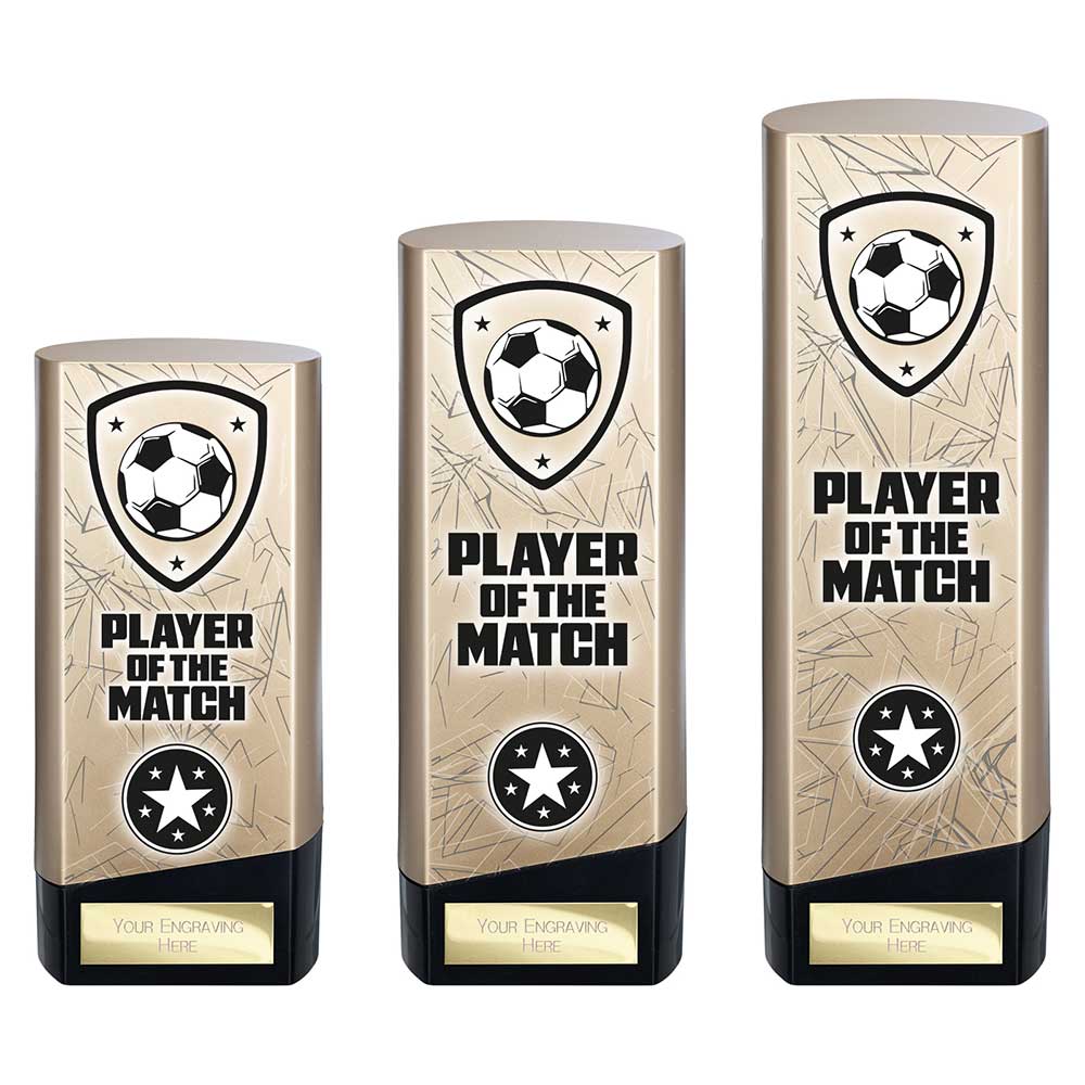 Prime Heavyweight Player Of The Match Football Award Trophy Gold Black