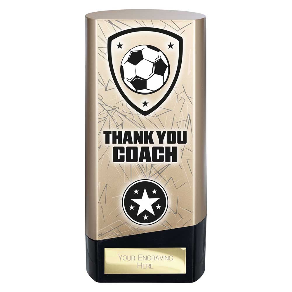 Prime Heavyweight Thank You Coach Football Award Trophy Gold Black