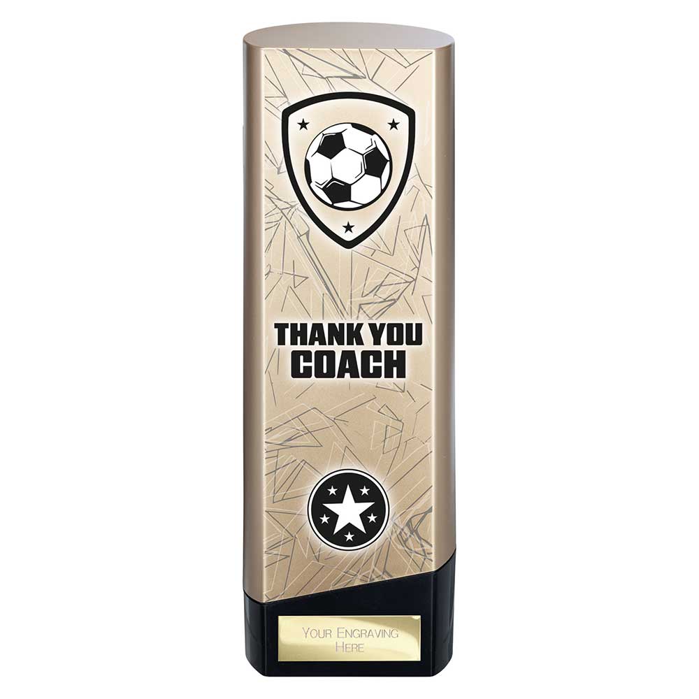 Prime Heavyweight Thank You Coach Football Award Trophy Gold Black