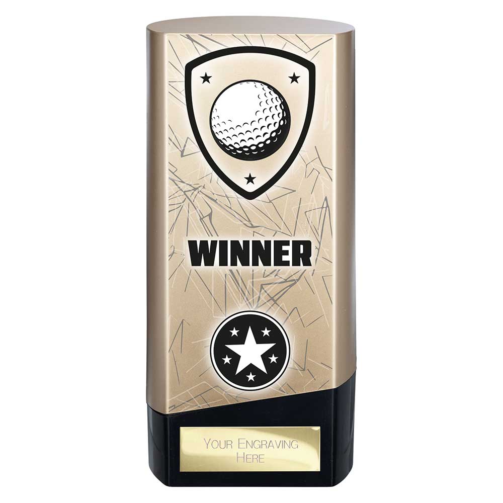 Prime Golf Heavyweight Trophy Award Gold And Black