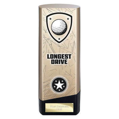 Prime Golf Longest Drive Heavyweight Trophy Award Gold And Black