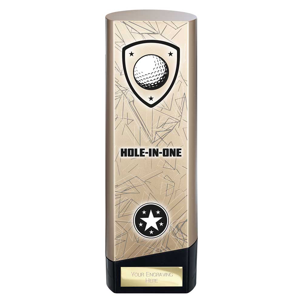 Prime Golf Hole In One Heavyweight Trophy Award Gold And Black