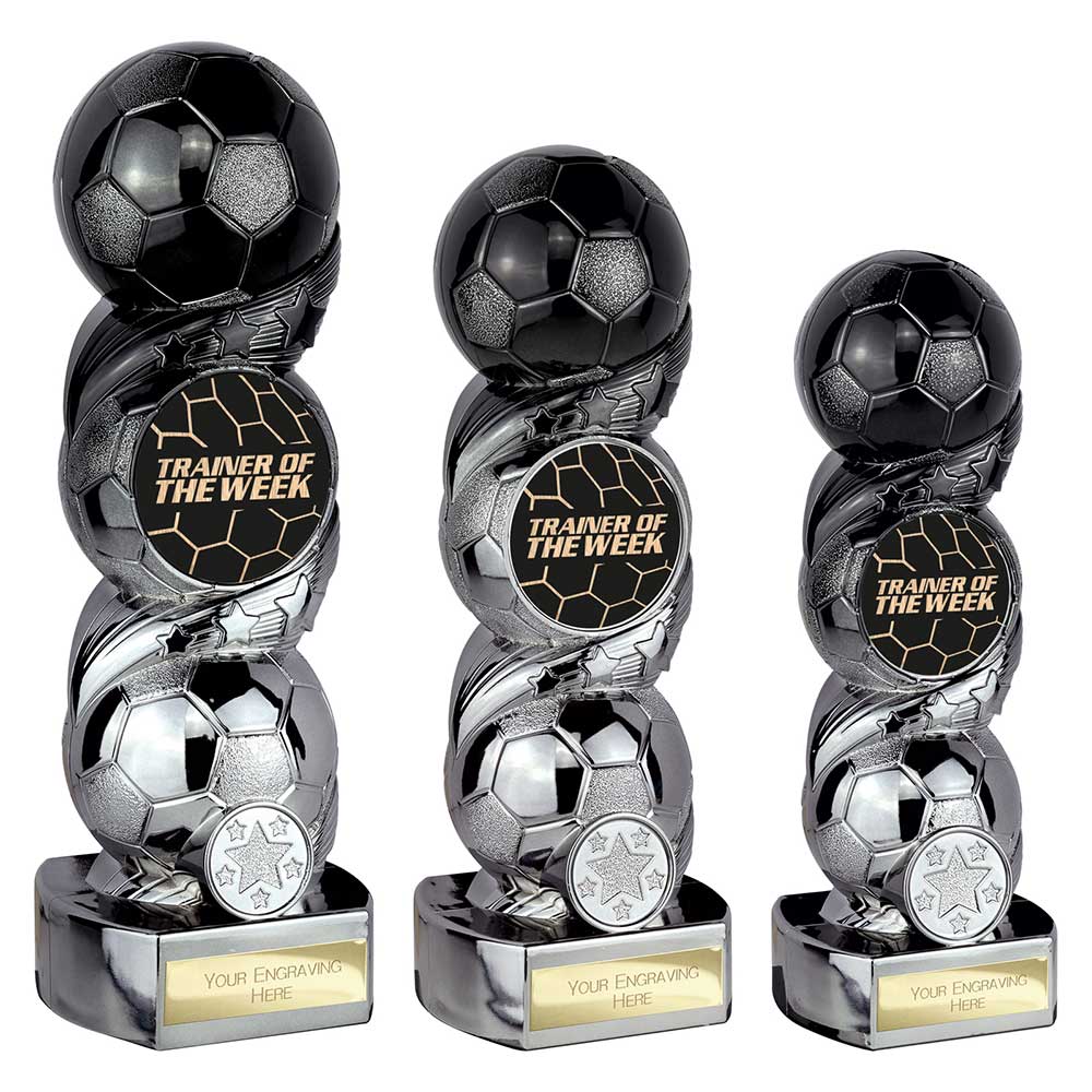 Hat Trick Strike Trainer Of The Week Football Trophy Award