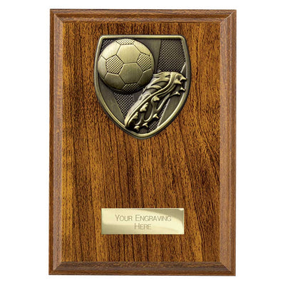 Cobra Football Boot Ball Award Plaque Trophy Walnut