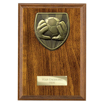 Cobra Football Goal Keeper Award Plaque Trophy Walnut