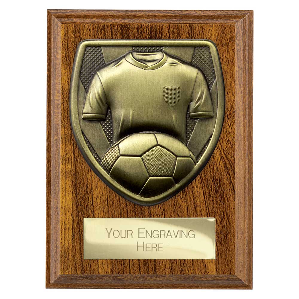 Cobra Football Shirt Ball Keeper Award Plaque Trophy Walnut