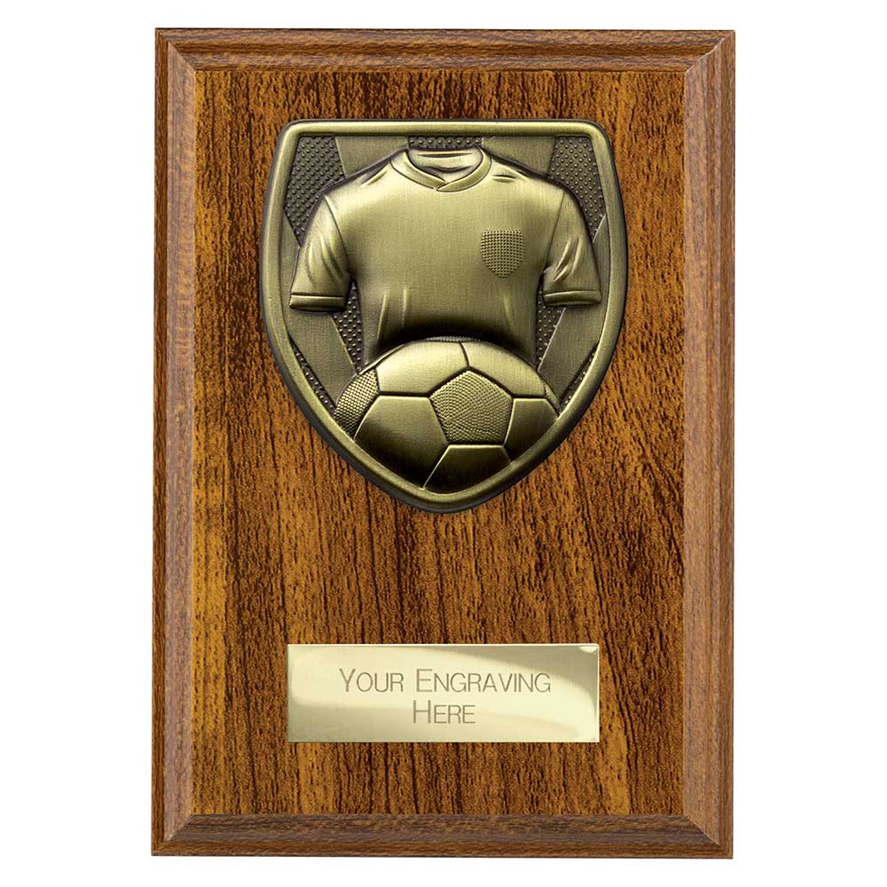 Cobra Football Shirt Ball Keeper Award Plaque Trophy Walnut