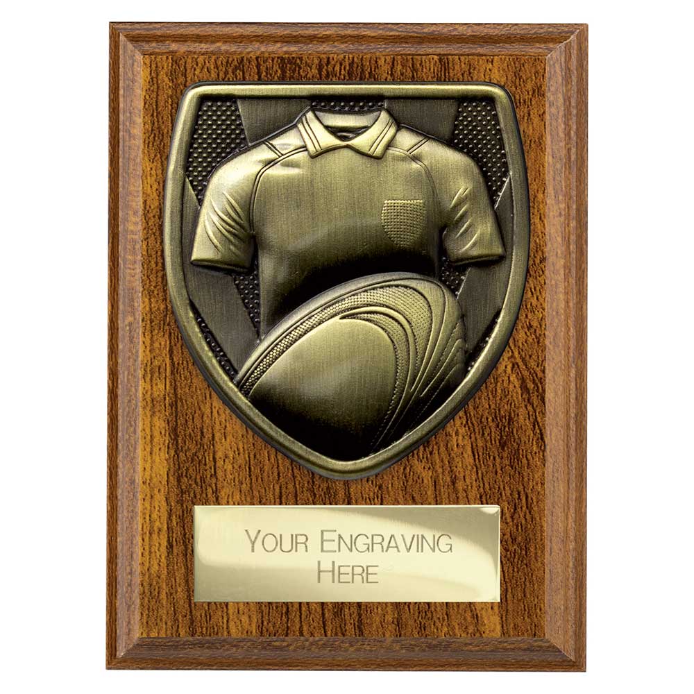 Cobra Rugby Shirt And Ball Plaque Award Walnut