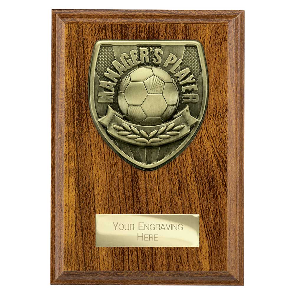 Cobra Plaque Managers Player Football Trophy Award Walnut