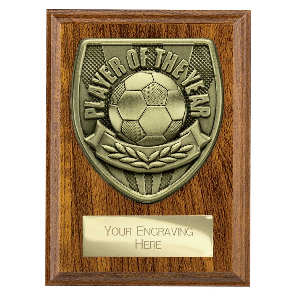 Cobra Plaque Player Of The Year Football Trophy Award Walnut