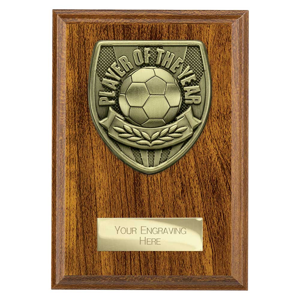 Cobra Plaque Player Of The Year Football Trophy Award Walnut