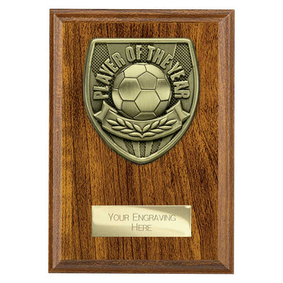 Cobra Plaque Player Of The Year Football Trophy Award Walnut