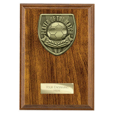 Cobra Plaque Player Of The Match Football Trophy Award Walnut