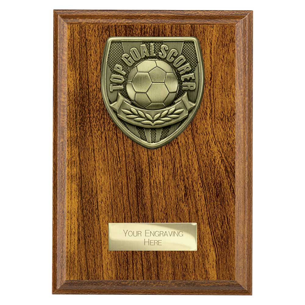 Cobra Plaque Top Scorer Football Trophy Award Walnut