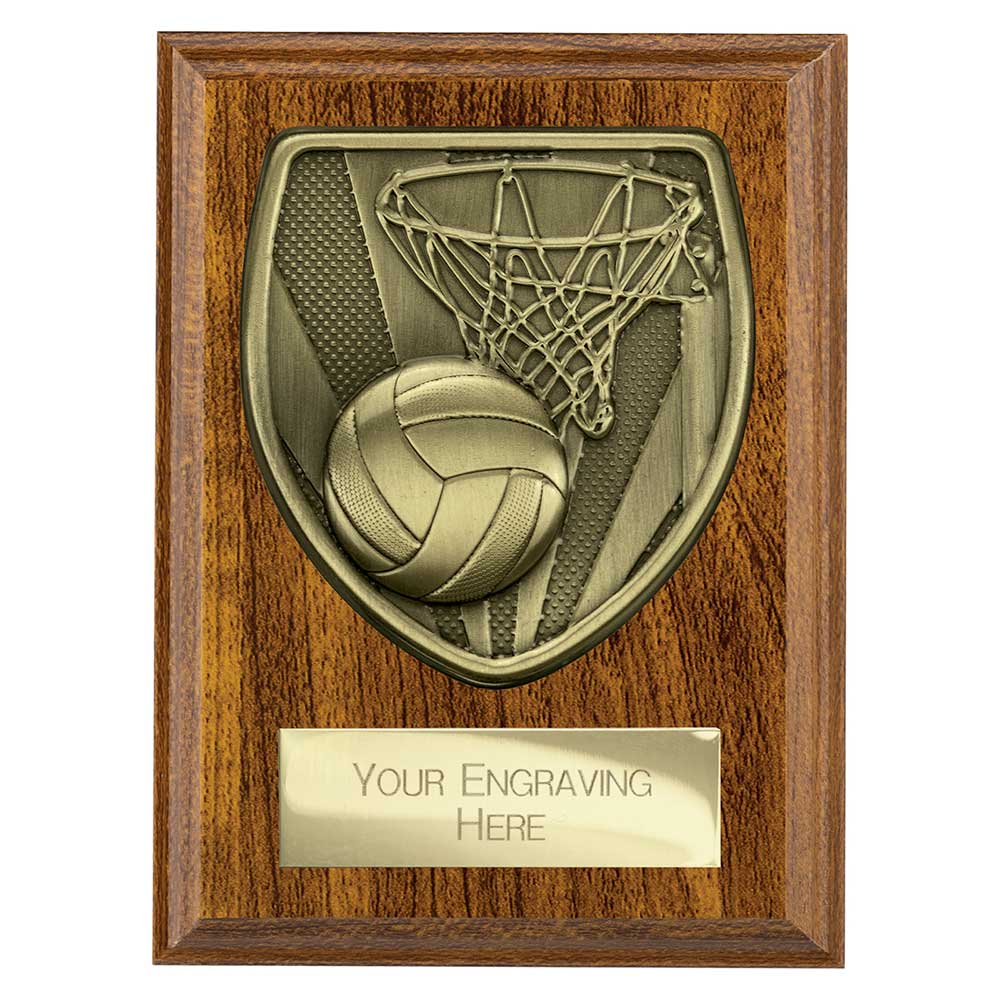 Cobra Netball Plaque Award Walnut