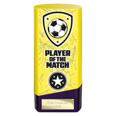 Prime Heavyweight Player Of The Match Football Award Trophy Yellow Purple