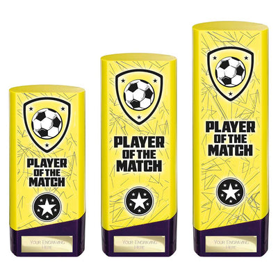 Prime Heavyweight Player Of The Match Football Award Trophy Yellow Purple