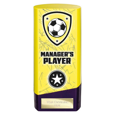 Prime Heavyweight Managers Player Football Award Trophy Yellow Purple