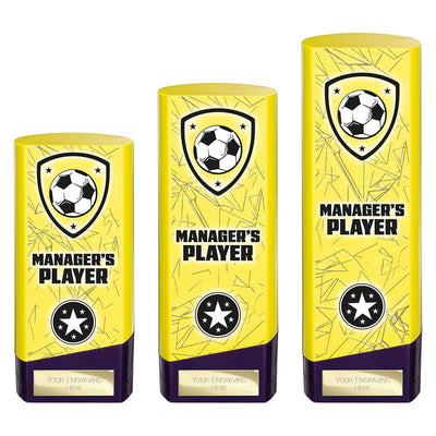 Prime Heavyweight Managers Player Football Award Trophy Yellow Purple