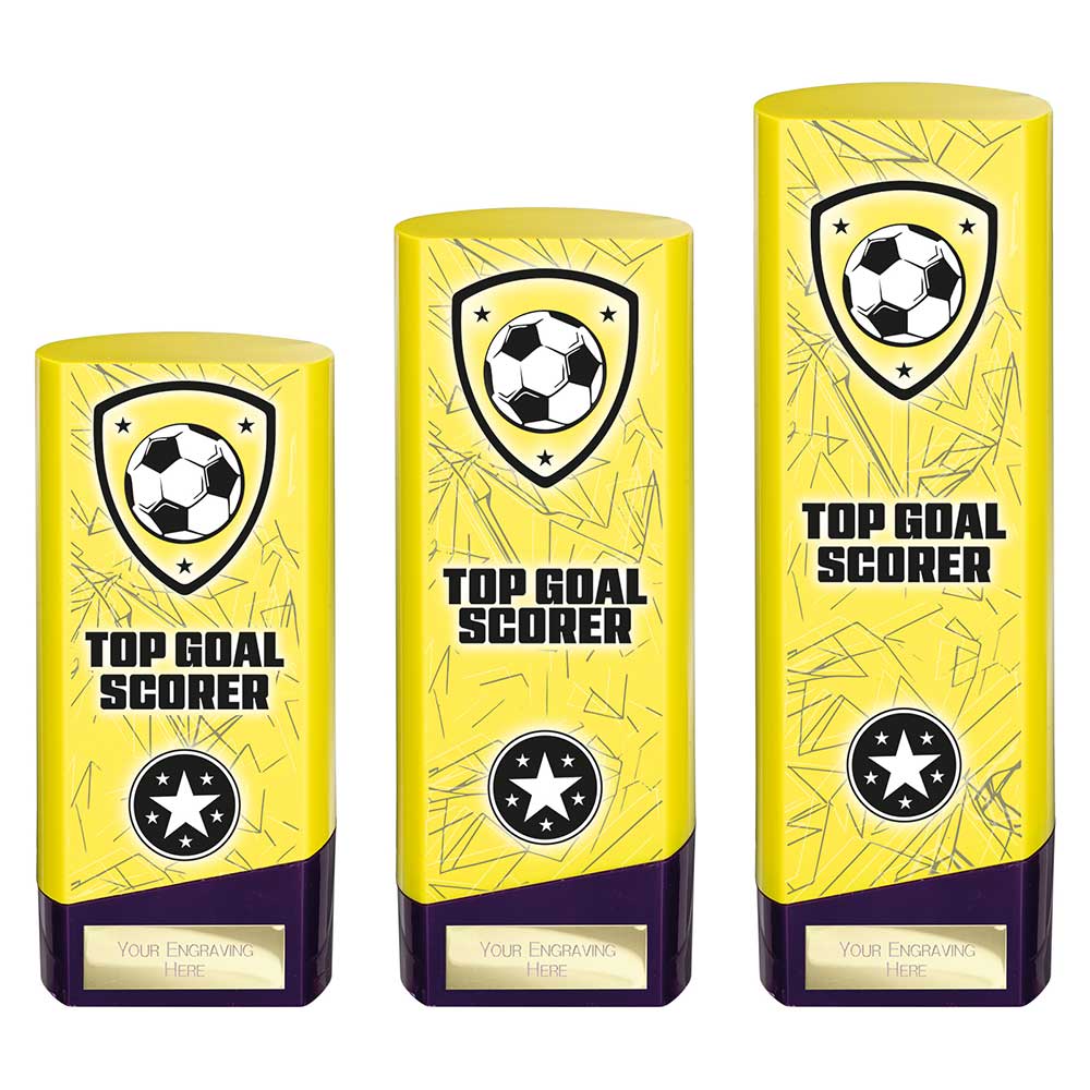 Prime Heavyweight Top Goal Scorer Football Award Trophy Yellow Purple