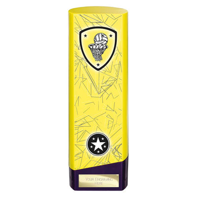 Prime Netball Heavyweight Trophy Yellow And Purple