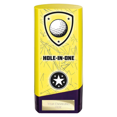 Prime Golf Hole In One Heavyweight Trophy Award Yellow And Purple