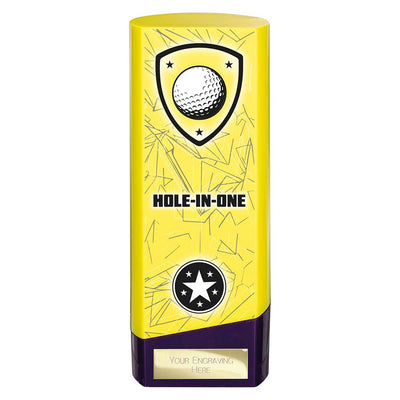 Prime Golf Hole In One Heavyweight Trophy Award Yellow And Purple