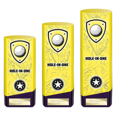 Prime Golf Hole In One Heavyweight Trophy Award Yellow And Purple