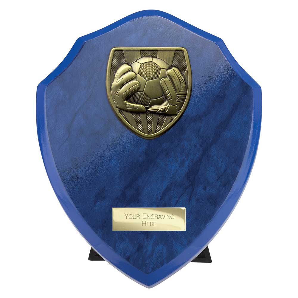 Cobra Football Goal Keeper Award Plaque Trophy Blue