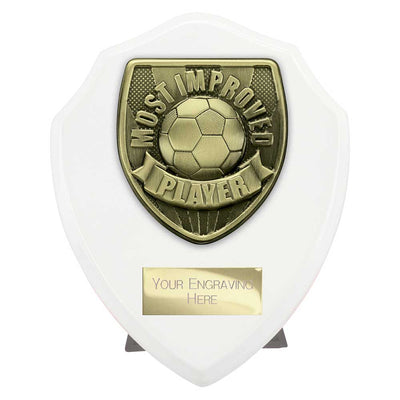 Cobra Plaque Most Improved Player Football Trophy Award White