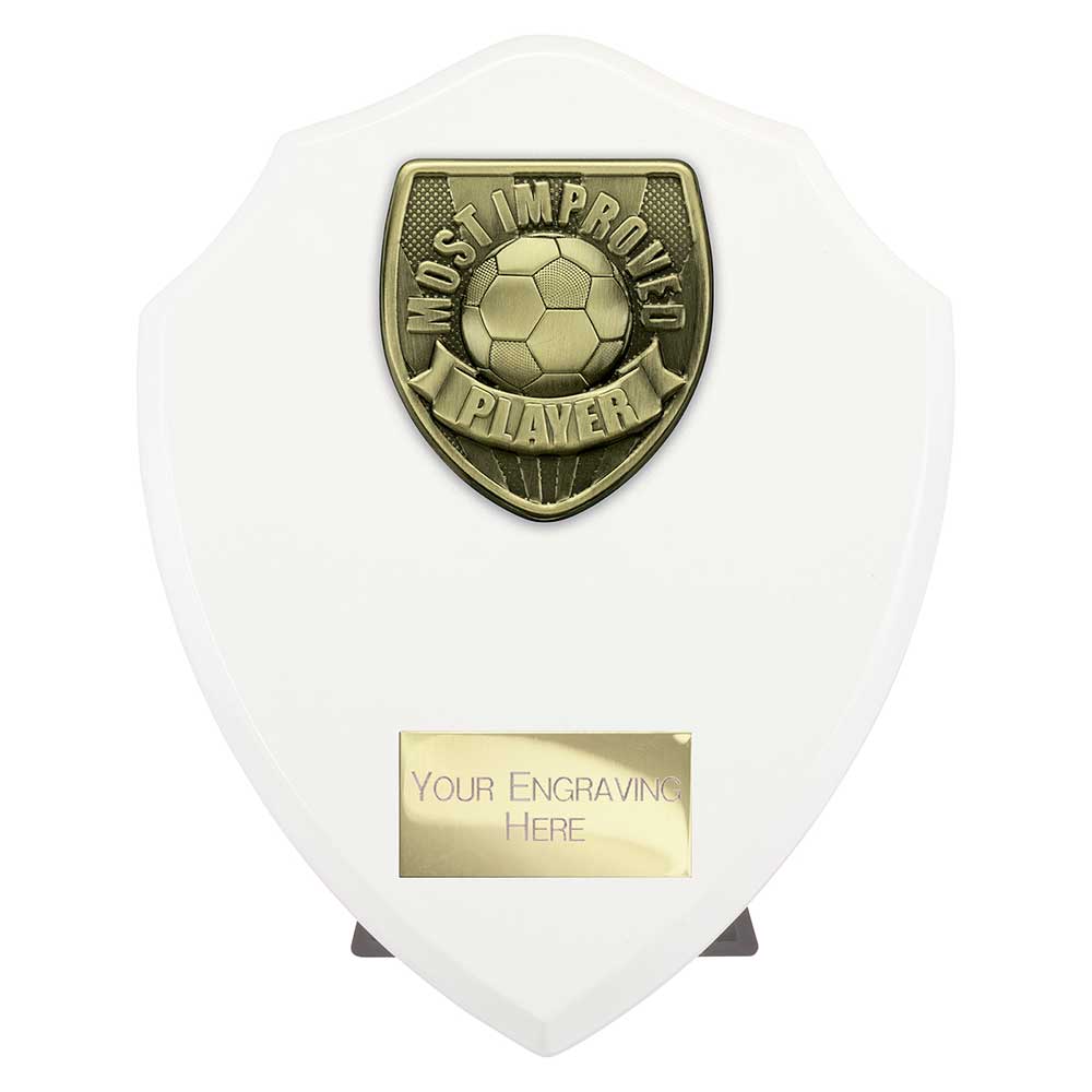 Cobra Plaque Most Improved Player Football Trophy Award White