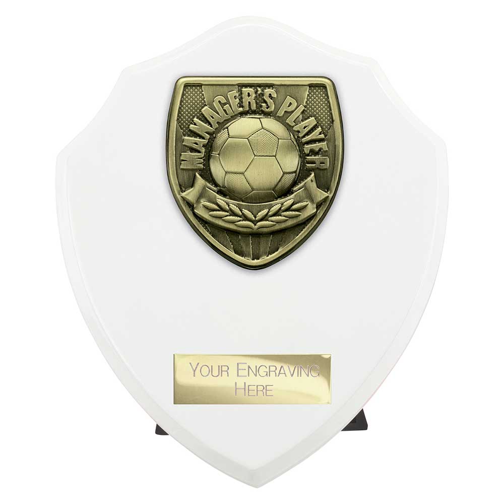 Cobra Plaque Managers Player Football Trophy Award White