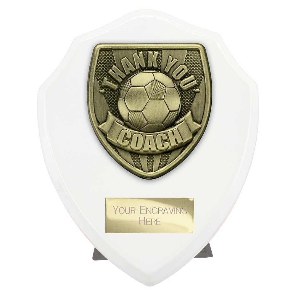 Cobra Plaque Thank you Coach Football Trophy Award - White