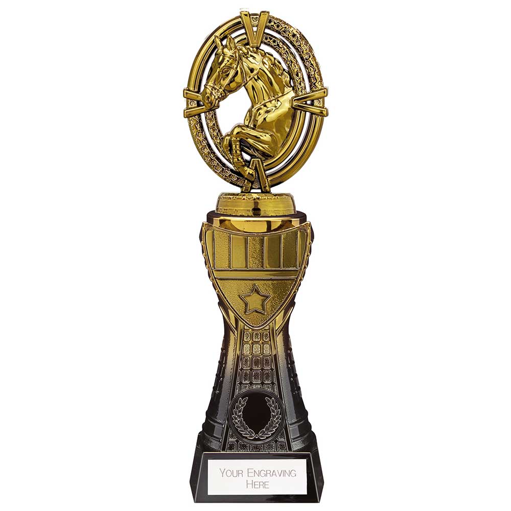 Maverick Equestrian Heavyweight Trophy Award Black And Gold Heavyweight Award Black And Gold