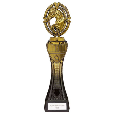 Maverick Equestrian Heavyweight Trophy Award Black And Gold Heavyweight Award Black And Gold