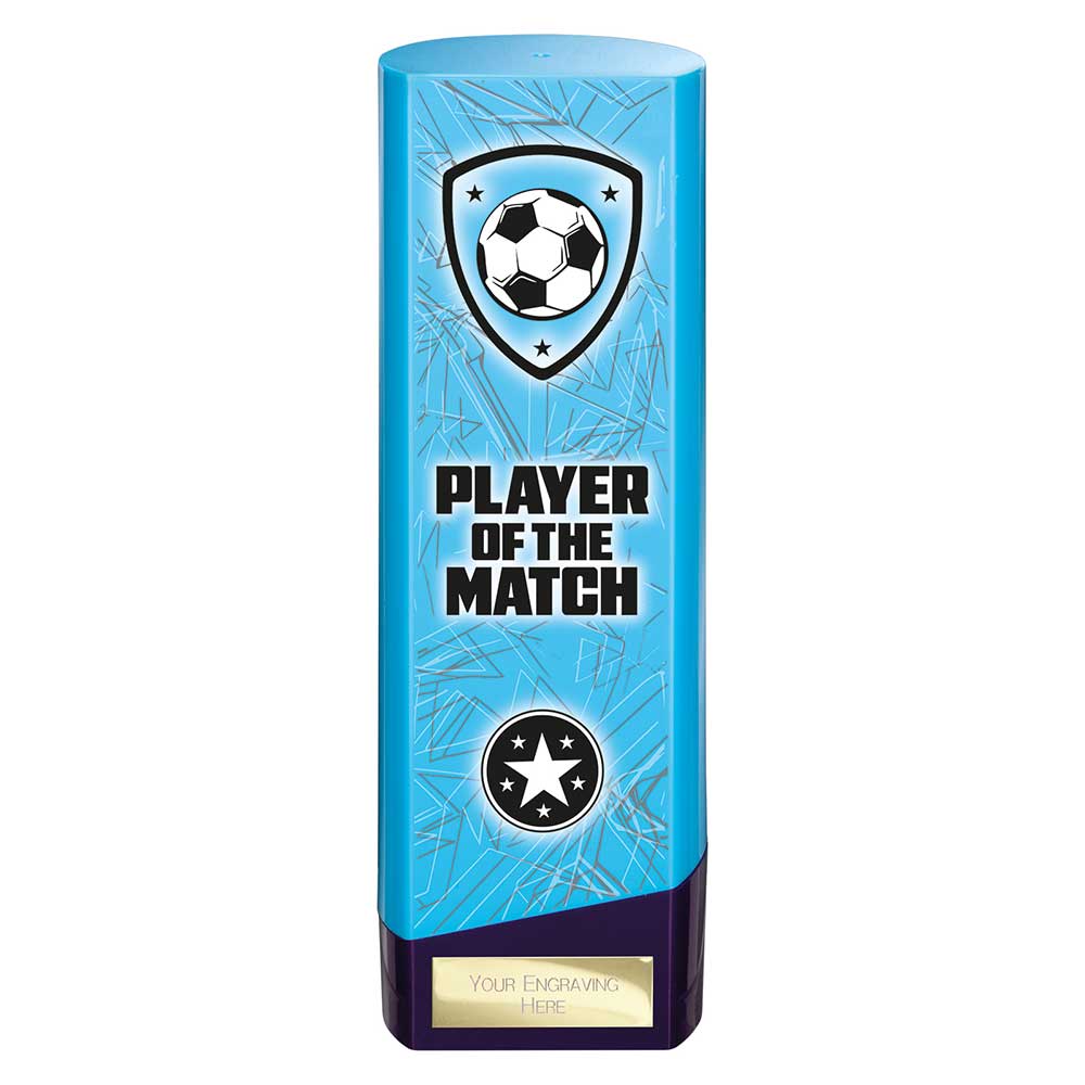 Prime Heavyweight Player Of The Match Football Award Trophy Blue Purple