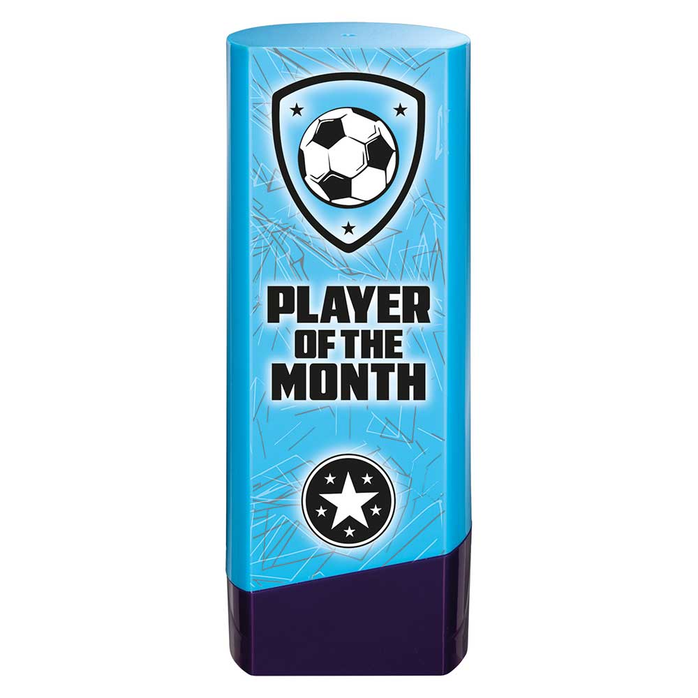 Prime Heavyweight Player Of The Month Football Award Trophy Blue Purple