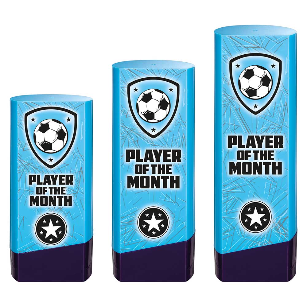 Prime Heavyweight Player Of The Month Football Award Trophy Blue Purple