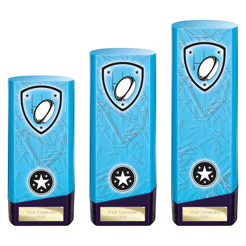 Prime Heavyweight Rugby Trophy Award Blue And Purple