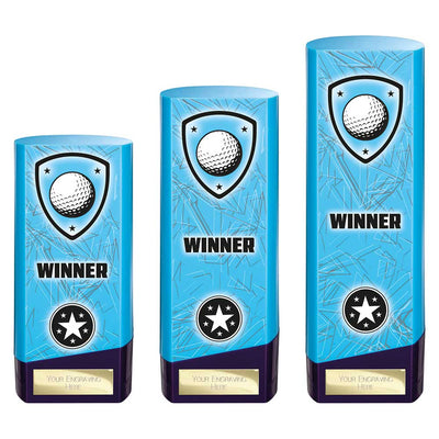 Prime Golf Heavyweight Trophy Award Blue And Purple